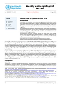 WHO position paper on typhoid vaccines, August 2026