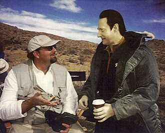 Glenn Cote and Brent Spiner on the set of Nemesis