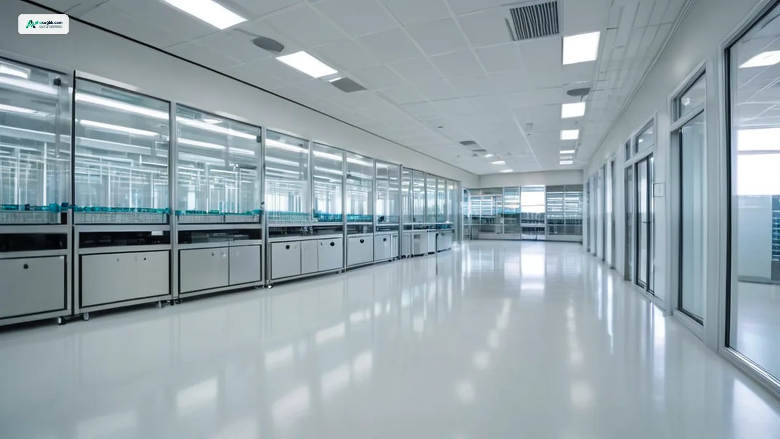 Tıbbi araştırma merkezi genel laboratuvar salonu